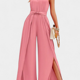 Asymmetrical Mono Nyree with Cut-Out and Bow Sleeve