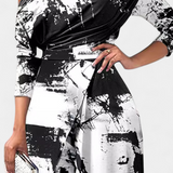 Brina Long Tie Dye Jumpsuit with Off-Shoulder and Wide Leg with Slit