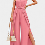 Asymmetrical Mono Nyree with Cut-Out and Bow Sleeve