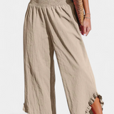Justina Palazzo Pants with Ruffles and High Waist