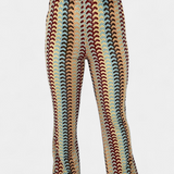 Carlie Retro Printed Flared Pants