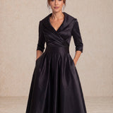 Elegant satin midi dress