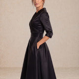 Elegant satin midi dress