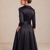 Elegant satin midi dress