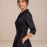 Elegant satin midi dress