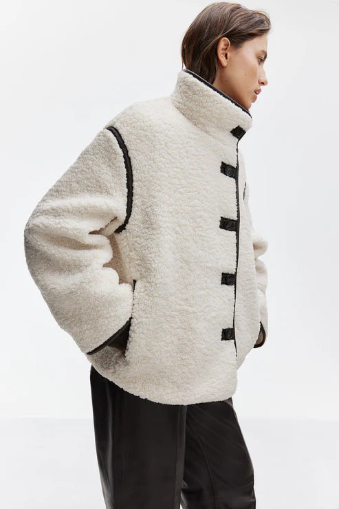 Wool jacket with black details