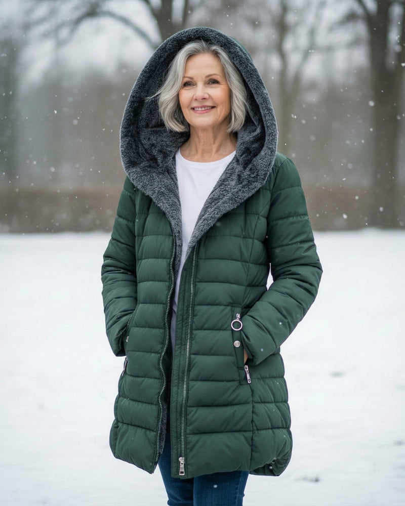 Padded coat with fleece lining