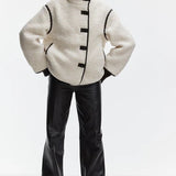 Wool jacket with black details
