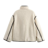 Wool jacket with black details