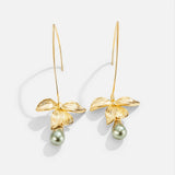 Juliana – Gold earrings with a pearl finish.