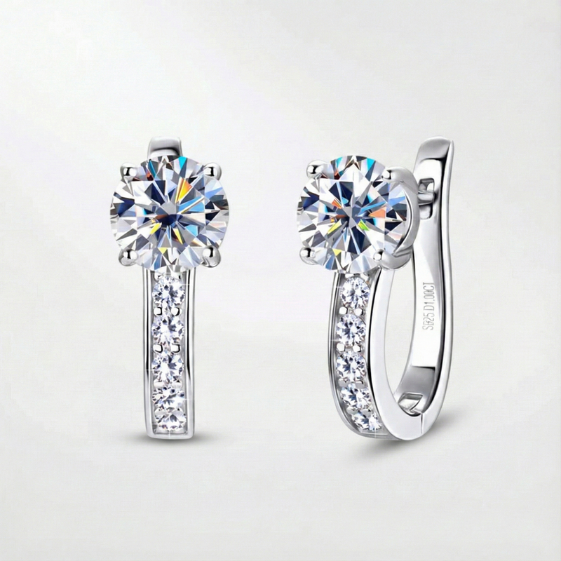 Channel Set Moissanite Hoops