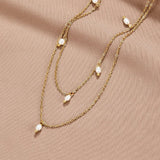 Larisa – Double Necklace with V-Shaped Pendant