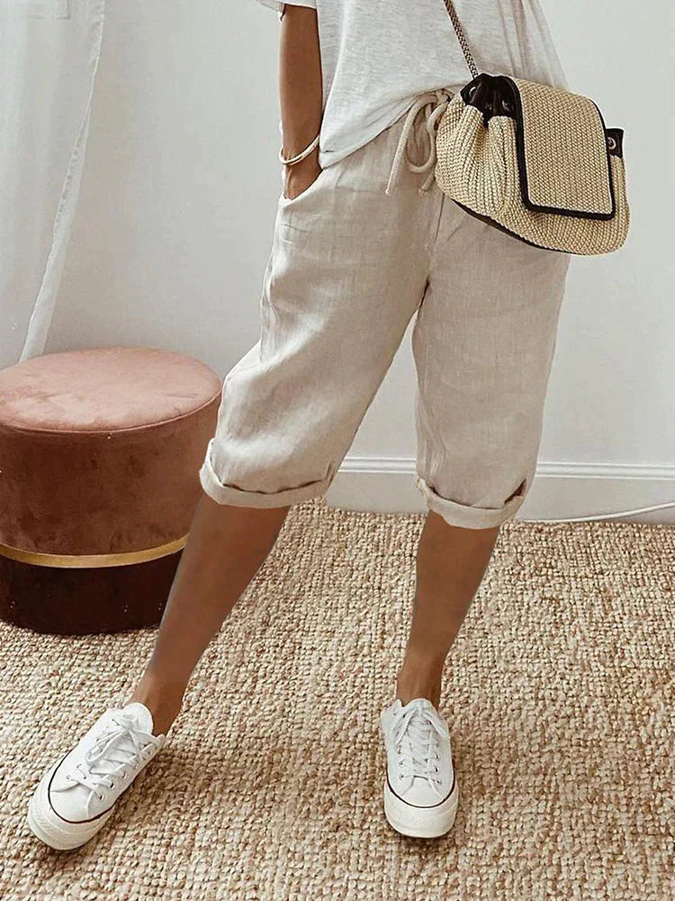 Marta™ | Cotton and Linen Shorts for Women