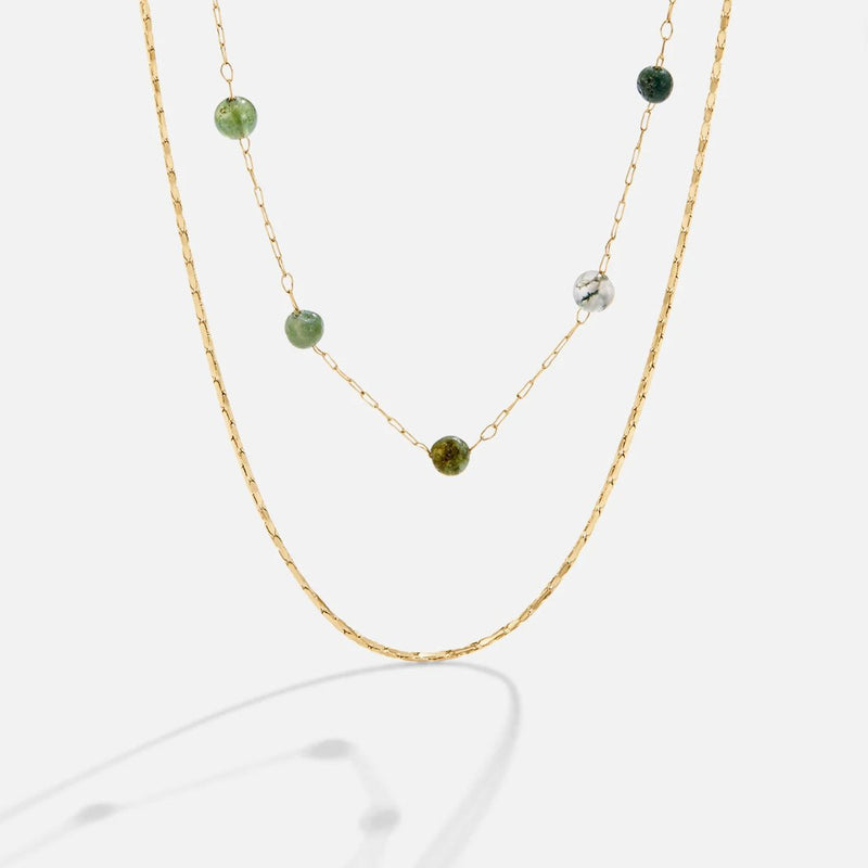 Helga – Double Layer Necklace with Charming Colorful Details.