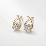 Leni - Gold Earrings with Cross and Sparkling Zirconias