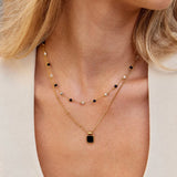Selina – Gold Necklace with Dark Gem