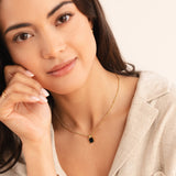 Dorota – Gold Necklace with Green Gemstone