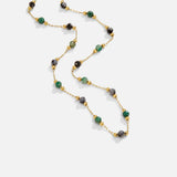 Veronika – Golden necklace with a sparkling gem