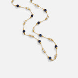 Johana – Delicate gold necklace with multicolored pearls.