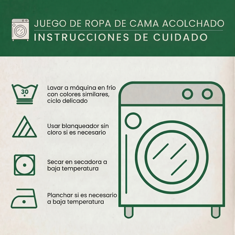Juego de cama acolchado de 3 piezas - Refugio de Aves