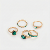 Melanie - Exclusive Ring Set with Emerald in Gold
