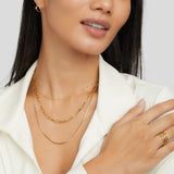 Amélie – Double gold necklace with structured design