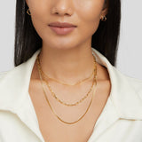 Amélie – Double gold necklace with structured design