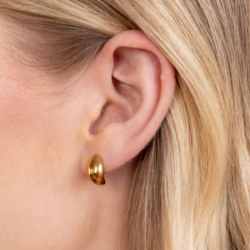 Frieda – Gold earrings with a curved design.