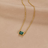 Liliana – Gold Necklace with Rectangular Pendant