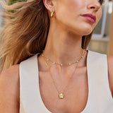 Klara – Double gold necklace with pearl details
