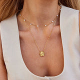Klara – Double gold necklace with pearl details