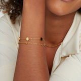 Onyx and Clear Stone Bracelet
