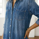 Buhle | Anaïs | Salopette in denim vintage con bottoni