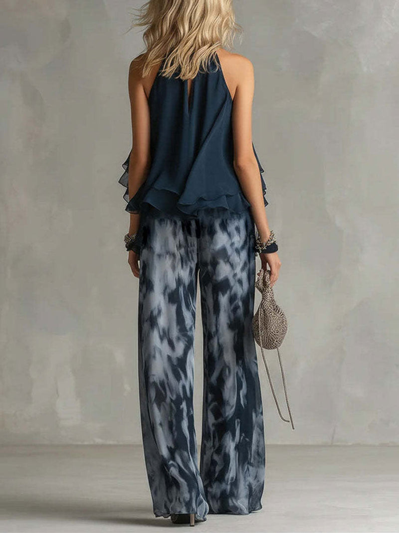 LUCI™ | Chiffon Wide Leg Pants and Top Set