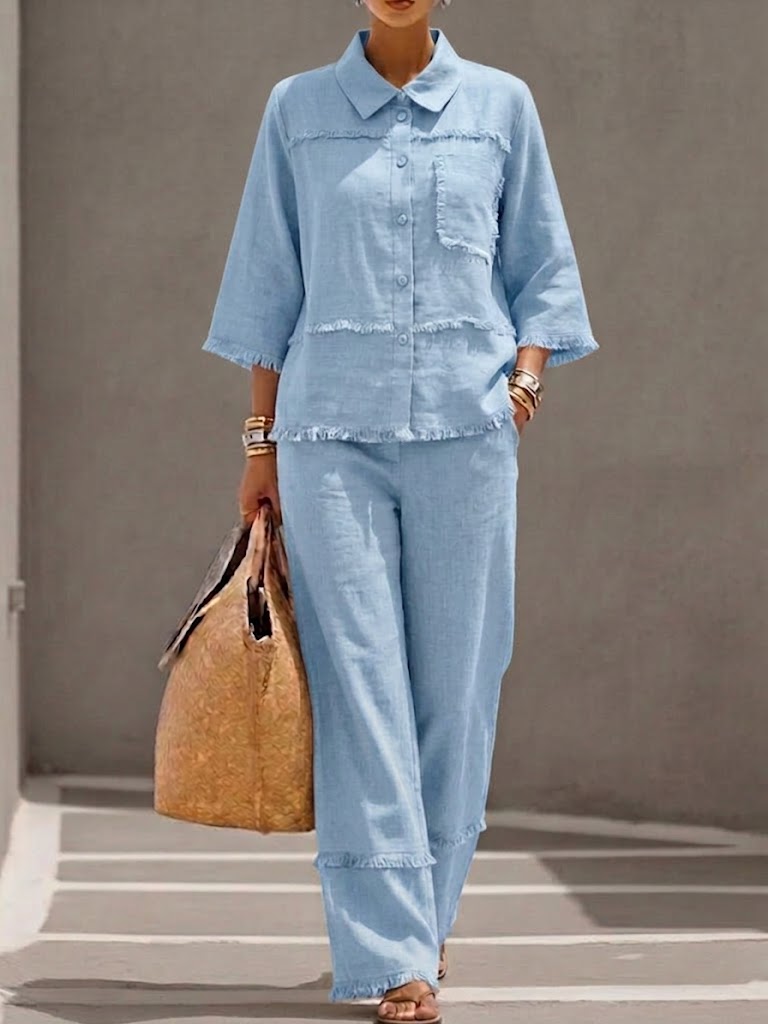 SALSA ™ | Linen and Cotton Shirt and Pants Set