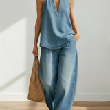 Zinhle | Adrienne | Completo due pezzi in denim vintage