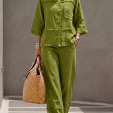 SALSA ™ | Linen and Cotton Shirt and Pants Set