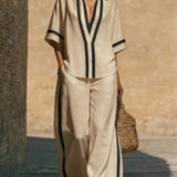 TEVA ™ | LINEN AND COTTON SHIRT AND WIDE PANTS SET