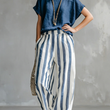 STRAVA™ | Two-piece cotton-linen striped set