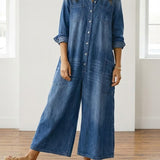 Buhle | Anaïs | Salopette in denim vintage con bottoni