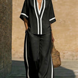 TEVA ™ | LINEN AND COTTON SHIRT AND WIDE PANTS SET
