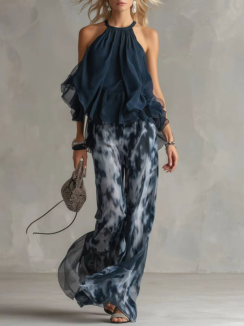 LUCI™ | Chiffon Wide Leg Pants and Top Set