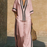 TEVA ™ | LINEN AND COTTON SHIRT AND WIDE PANTS SET