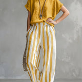 STRAVA™ | Two-piece cotton-linen striped set