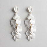 Drop Earrings with Orchid Petals