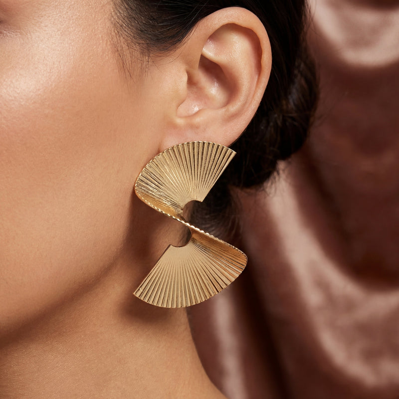 Pleated Metal Earrings