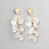 Drop Earrings with Orchid Petals
