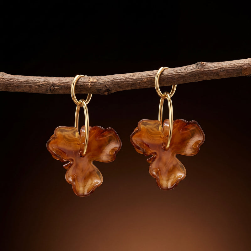 Flower Pendant Earrings