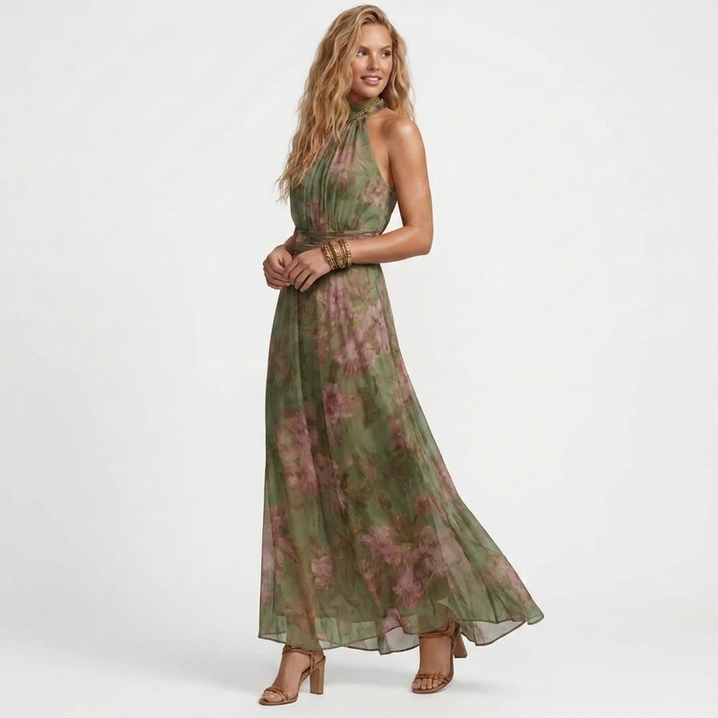 Teodora - Green Floral Maxi Dress