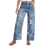 FLOR  | Straight Leg Jeans with Floral Print